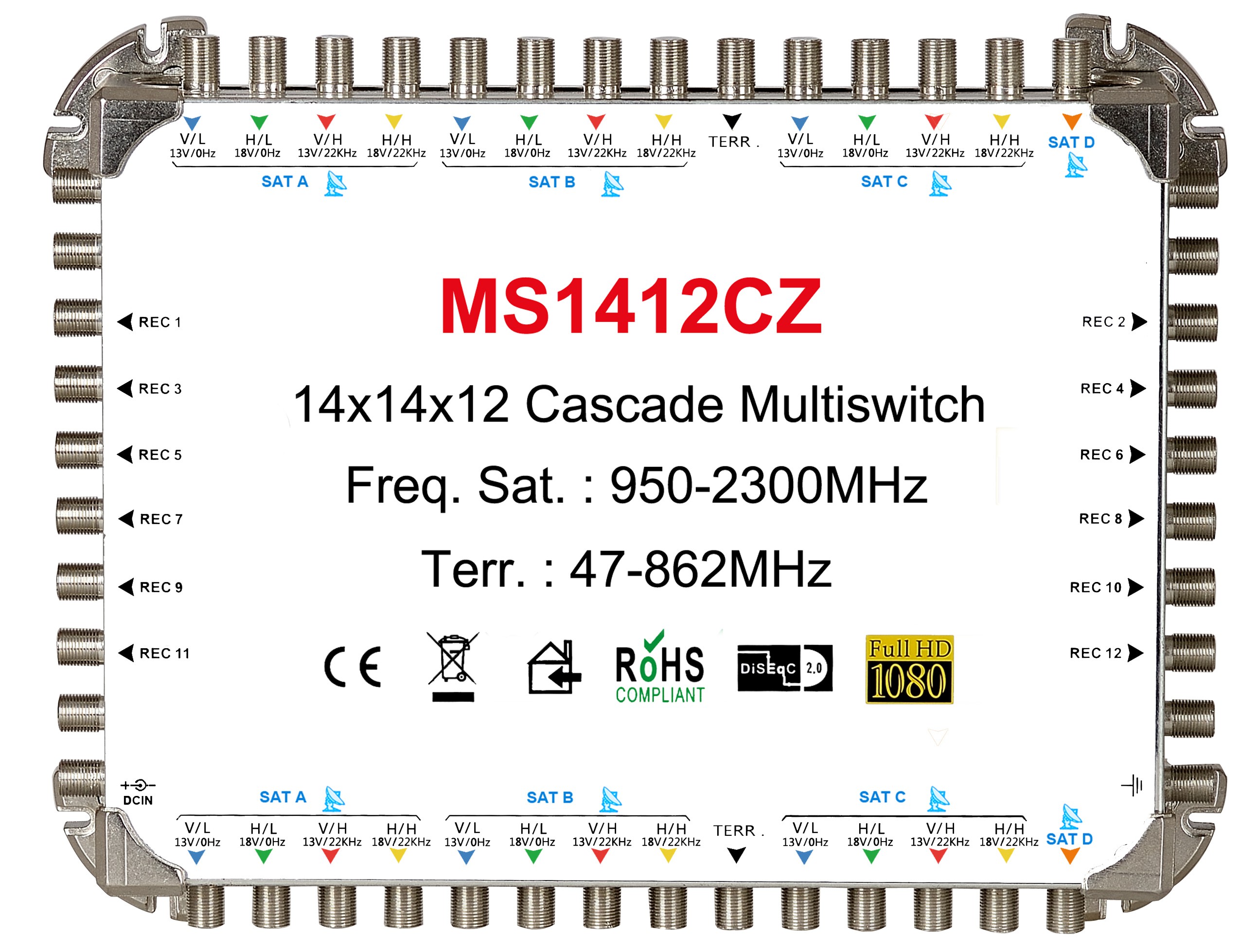 14x12 satélite multiswitch, Cascade multiswitch