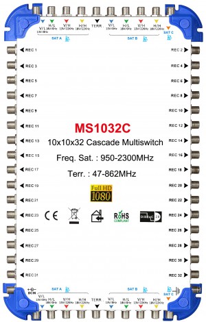 10x32 卫星电视多路开关 级联型