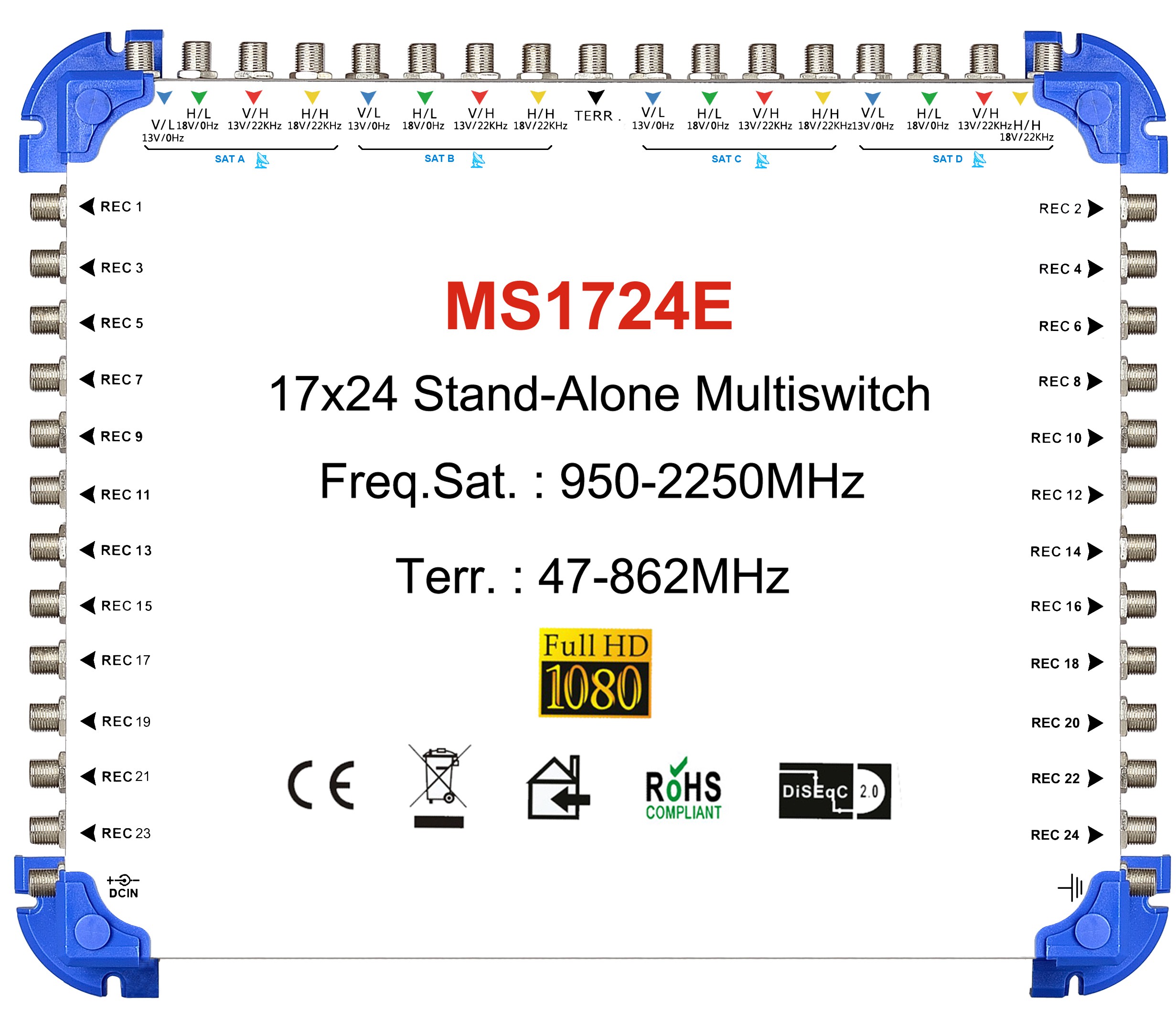 17x24 卫星电视多路开关 独立型
